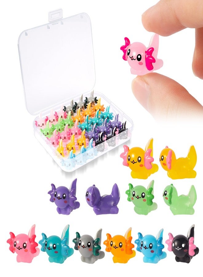 YFDFFSDCY 30 PCS Mini Resin Axolotl 10 Colors Tiny Axolotl Figurines Miniature Axolotl Ornament Charms for Landscape Aquarium Micro Dollhouse Garden Potted Plants Birthday Party Decoration - Image 1